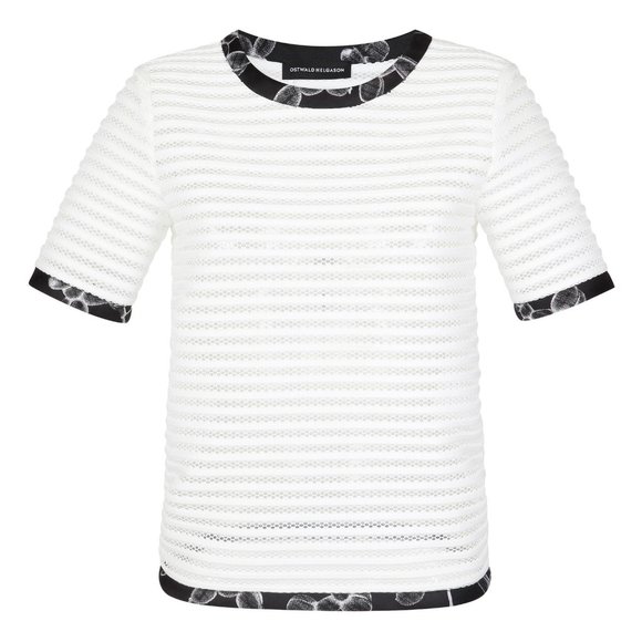 OSTWALD HELGASON - semi sheer structured blouse- fits smaller - Picture 2 of 15